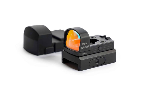 Compact RMSc Red Dot sight with aluminum alloy body and multi-coated lens for optics ready handguns.
