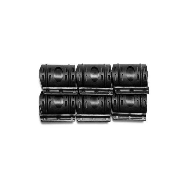 Black durable rubber rail covers designed to protect unused rail space from damage
