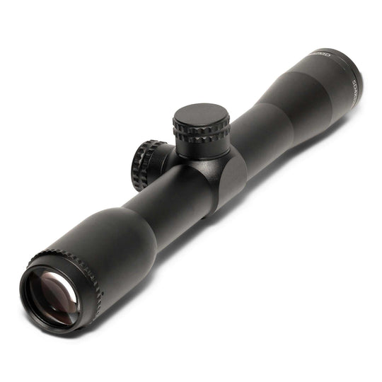Osprey Standard 4x32 MilDot rifle scope with matte black finish, mildot glass etched reticle, waterproof and shockproof design, 4x magnification, 32mm objective lens.