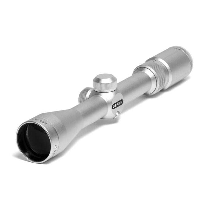 Standard Silver 3-9x40S hunting rifle scope with silver satin finish and Mil-Dot reticle