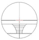 Tactical rifle scope reticle view with red illuminated rangefinder and mil-dot markings for 6-24x50 magnification scope