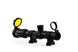 Elite Series 1-10x28 FFP Scope by Osprey with illuminated etched glass reticle, exposed locking turrets, black matte finish, and flip-up lens covers.