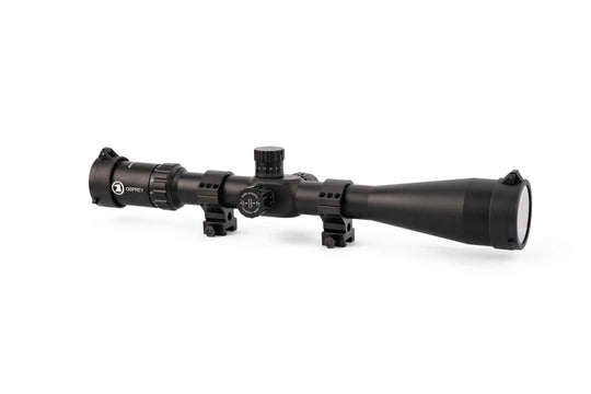 Elite Series 3-30x56 FFP Scope with illuminated reticle, exposed locking turrets, and black matte finish.