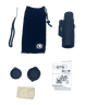 Black matte 8×42 Monocular with carrying case, strap, lens covers, cleaning cloth, and instruction manual.