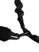 Black tactical sling with quick release clip and elastic bungee for weapon attachment